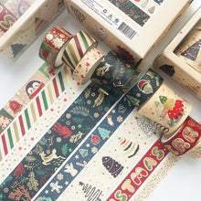 Load image into Gallery viewer, Merry Christmas Gold Foiled Washi Tape Set ( 8 pcs)