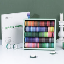 Load image into Gallery viewer, Magic Moment Rainbow Color Washi Tape Set (100 pcs)