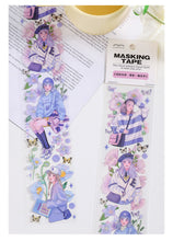 Load image into Gallery viewer, Kawaii Princess in Floral Garden Masking Tape