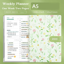 Load image into Gallery viewer, Japanese Floral Season 2023 Leather Planners (4 Colors)