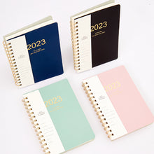 Load image into Gallery viewer, WiseFine 2023 (A5) Weekly Spiral Leather Planners (4 Colors)
