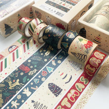 Load image into Gallery viewer, Merry Christmas Gold Foiled Washi Tape Set ( 8 pcs)