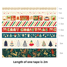 Load image into Gallery viewer, Merry Christmas Gold Foiled Washi Tape Set ( 8 pcs)