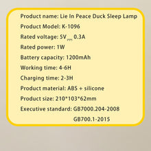 Load image into Gallery viewer, Sleepy Duck Kawaii LED Light