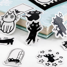 Load image into Gallery viewer, Naughty Black Kitten Stickers