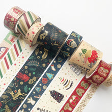 Load image into Gallery viewer, Merry Christmas Gold Foiled Washi Tape Set ( 8 pcs)