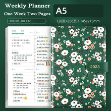Load image into Gallery viewer, Japanese Floral Season 2023 Leather Planners (4 Colors)