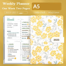 Load image into Gallery viewer, Japanese Floral Season 2023 Leather Planners (4 Colors)