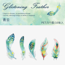 Load image into Gallery viewer, Glistening Feather Large Stickers - Limited Edition