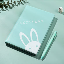 Load image into Gallery viewer, Playful Bunny 2023 (A5) Leather Planners (4 Colors)