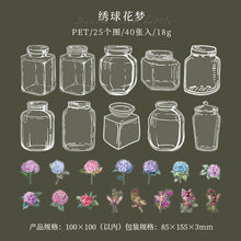 Load image into Gallery viewer, Dreaming Wish Bottle Series Floral Stickers (8 Designs)