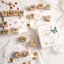 Load image into Gallery viewer, Butterfly Wooden Stamp Set