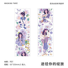 Load image into Gallery viewer, Kawaii Princess in Floral Garden Masking Tape