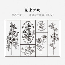 Load image into Gallery viewer, Japanese Floral & Universe Rubber Stamp Sets