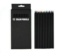 Load image into Gallery viewer, Matt Black Colorful HB Pencil Set (12 Colors)