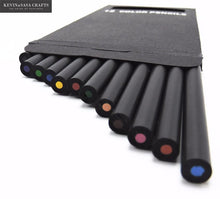 Load image into Gallery viewer, Matt Black Colorful HB Pencil Set (12 Colors)