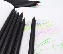 Load image into Gallery viewer, Matt Black Colorful HB Pencil Set (12 Colors)