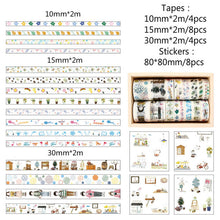 Load image into Gallery viewer, Kawaii Washi Tapes + Kawaii Stickers ⭐Gift Pack Set 16 Pcs of Tape + 8pcs Stickers⭐ - Original Kawaii Pen