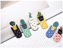 Load image into Gallery viewer, Cactus & Sakura Magnetic Bookmark Set - Original Kawaii Pen