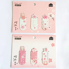 Load image into Gallery viewer, Cactus & Sakura Magnetic Bookmark Set - Original Kawaii Pen