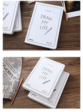 Load image into Gallery viewer, "Draw My Life" Hardcover Notebook - Original Kawaii Pen