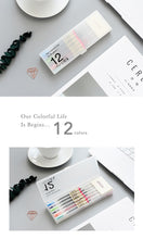 Load image into Gallery viewer, Japanese Style Colored Gel Pen + Memo Pad Set (12 Color Set)