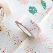 Load image into Gallery viewer, Pink & Gold Line Pattern Washi Tapes - Original Kawaii Pen
