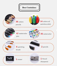 Load image into Gallery viewer, Premium Complete Painting Set in Vintage Wooden Box (176pcs) - Original Kawaii Pen