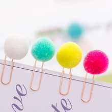 Load image into Gallery viewer, Exotic Colorful Plush Paper Clips - Original Kawaii Pen
