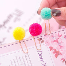 Load image into Gallery viewer, Exotic Colorful Plush Paper Clips - Original Kawaii Pen