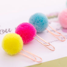 Load image into Gallery viewer, Exotic Colorful Plush Paper Clips - Original Kawaii Pen