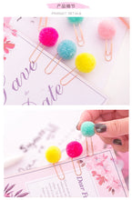 Load image into Gallery viewer, Exotic Colorful Plush Paper Clips - Original Kawaii Pen