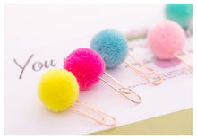 Load image into Gallery viewer, Exotic Colorful Plush Paper Clips - Original Kawaii Pen