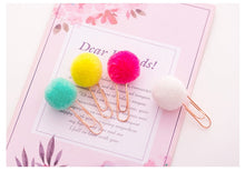 Load image into Gallery viewer, Exotic Colorful Plush Paper Clips - Original Kawaii Pen