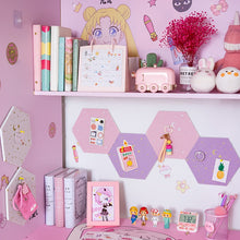 Load image into Gallery viewer, 3D Hexagon Moon & Star Message Board Set (7pcs) - Original Kawaii Pen
