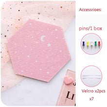 Load image into Gallery viewer, 3D Hexagon Moon & Star Message Board Set (7pcs) - Original Kawaii Pen