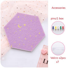Load image into Gallery viewer, 3D Hexagon Moon & Star Message Board Set (7pcs) - Original Kawaii Pen