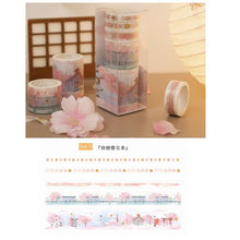 Load image into Gallery viewer, Japanese Sakura Washi Tape Set (4 Patterns)