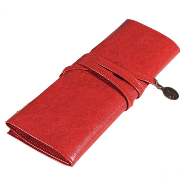 Leather pencil roll up, Pencil case, Pencil pouch