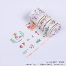 Load image into Gallery viewer, Autumn Plant Washi Tapes Set 4 pieces ⭐Variety of Color/ Theme Choices ⭐ - Original Kawaii Pen