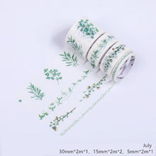 Load image into Gallery viewer, Autumn Plant Washi Tapes Set 4 pieces ⭐Variety of Color/ Theme Choices ⭐ - Original Kawaii Pen