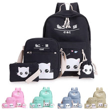 Load image into Gallery viewer, Cute Korean Cat Backpack ⭐ Value Pack 4Pcs Set⭐ - Original Kawaii Pen