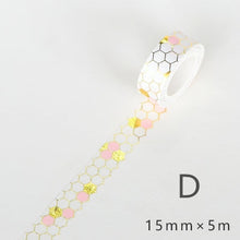 Load image into Gallery viewer, Pink & Gold Line Pattern Washi Tapes - Original Kawaii Pen