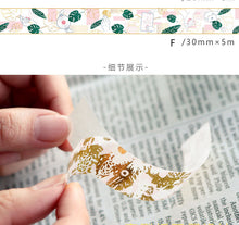 Load image into Gallery viewer, Pink & Gold Line Pattern Washi Tapes - Original Kawaii Pen