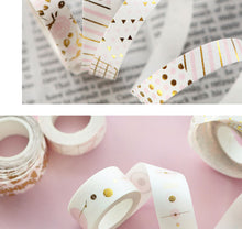 Load image into Gallery viewer, Pink & Gold Line Pattern Washi Tapes - Original Kawaii Pen