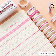 Load image into Gallery viewer, Japanese Decorative Masking Tapes ⭐Value Pack 10 Pcs Set ⭐ - Original Kawaii Pen