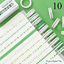 Load image into Gallery viewer, Japanese Decorative Masking Tapes ⭐Value Pack 10 Pcs Set ⭐ - Original Kawaii Pen