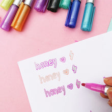 Load image into Gallery viewer, Double Lines Art Markers Set (Metallic Colors) - Original Kawaii Pen