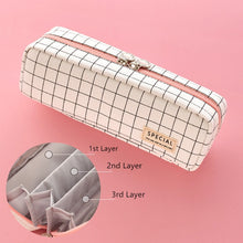 Load image into Gallery viewer, Large Capacity Plaid Pencil Cases (6 Colors)
