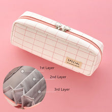 Load image into Gallery viewer, Large Capacity Plaid Pencil Cases (6 Colors)